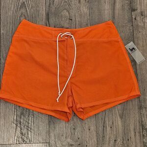 Blanc Noir Orange Drawstring Shorts Woman Size  L NWT